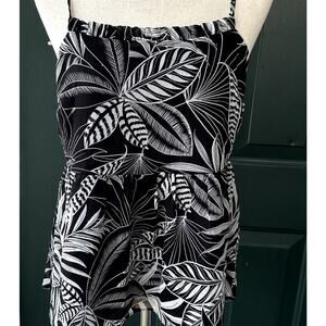 Banana Republic Fctry Sz S Black & White Tropical Halter Top Beachy Polished